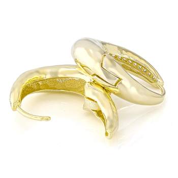 Textured Hoop Earrings In 14K Gold Over Sterling Silver