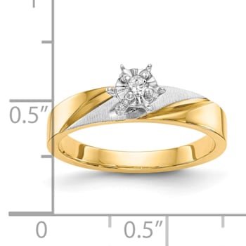 14K Yellow Gold AA Quality Engagement Ring 0.07ctw