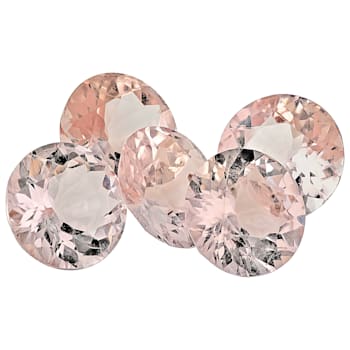 Morganite 8mm Round Set of 5 6.70ctw