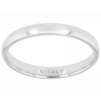 Polished Stackable Band Ring In Rhodium Over Bronze