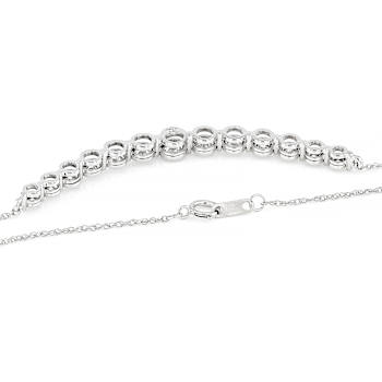 Lab-Grown Diamond Bar Necklace In 10K White Gold 1.00ctw