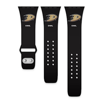 Gametime NHL Anaheim Ducks Black Silicone Apple Watch Band (38/40mm
M/L). Watch not included.