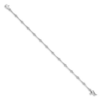 Rhodium Over 10k White Gold Diamond Bracelet
