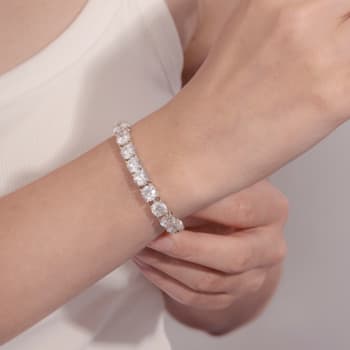 White Cubic Zirconia Platinum Over Sterling Silver Bracelet 36.00ctw
