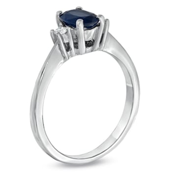 0.78ctw Sapphire and Diamond Ring in 14k White Gold