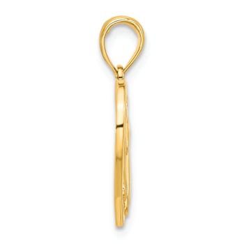 14K Yellow Gold Polished Horse Head In Heart Pendant