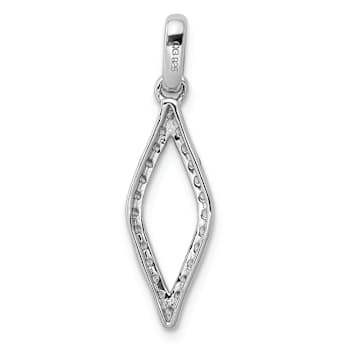 Rhodium Over 10k White Gold 0.244 ctw Diamond Fancy Pendant
