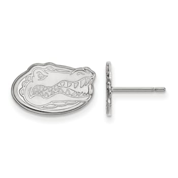 Rhodium Over Sterling Silver  LogoArt University of Florida Extra Small
Post Earrings