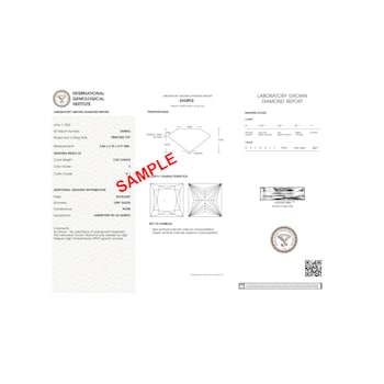 1.50ct Princess Cut White Lab-Grown Diamond E Color VS-1 Clarity IGI Certified