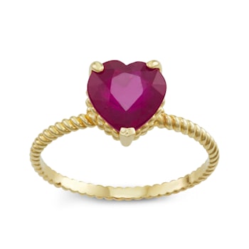 Heart Mahaleo® Ruby 10K Yellow Gold Twist Band Ring 2.50ctw