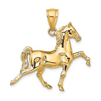 14k Yellow Gold 3D Tennessee Walking Horse Charm