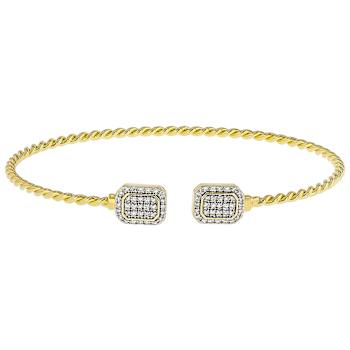 Polished Lab-Grown Diamond Rope-Motif Flex Bangle In 18K Gold Over
Sterling Silver
