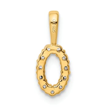 14k Yellow Gold Diamond Number 0 Pendant