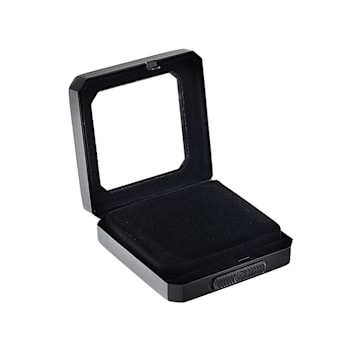 Gemstone Display Box Matte Black Finish 55 X 55 X 17mm With Reversible
Black And White Cushion