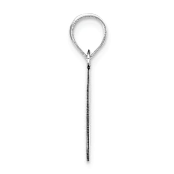 Rhodium Over 14k White Gold Polished Bubble Letter O Initial Pendant