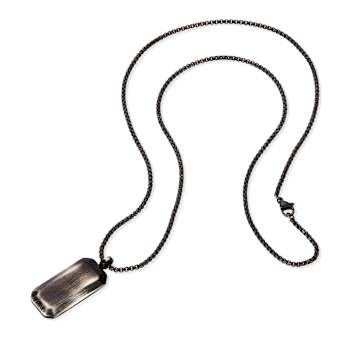 Invicta Men's Dog Tag Pendant With Chain In Stainless Steel