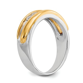14K Yellow and White Gold Lab Grown Diamond SI1/SI2, G H I, Men's Band