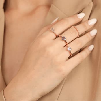 Heart Shape Moissanite 14K Rose Gold Over Sterling Silver Solitaire
Ring, 0.80ct