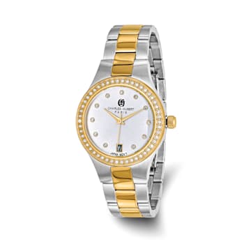 Ladies Charles Hubert Two-tone Stainless Steel Silver Dial Watch