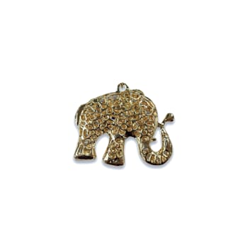 Gold Tone Blue Evil Eye Elephant