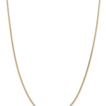 14k Yellow Gold 1.9mm Solid Flat Wheat 18 Inch Chain