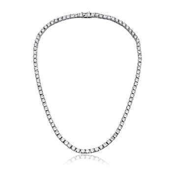 CZ Tennis Necklace In Sterling Silver