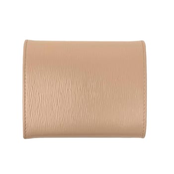 Prada Vitello Move Cipria Beige Leather Triangle Logo Small Trifold Wallet