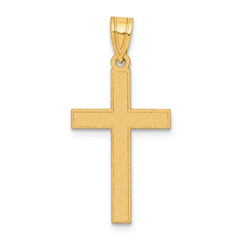 14k Yellow Gold Florentine Satin Cross Pendant