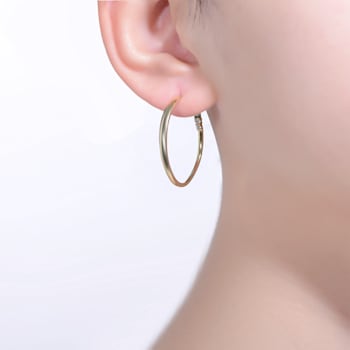 Green & Clear Cubic Zirconia, 14k Gold Over Sterling Silver with
3-Stone C-Hoop Earrings 0.28ctw
