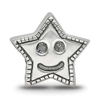 Sterling Silver Smiley Star Bead