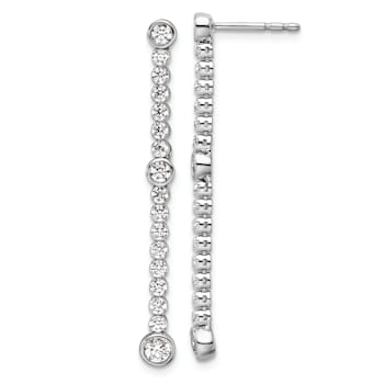 Rhodium Over 14K White Gold Lab Grown Diamond SI1/SI2, G H I, Post
Dangle Earrings