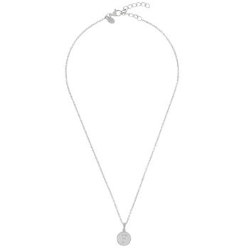 Initial F Charm Pendant Necklace In Silver-Tone