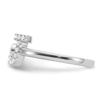 Rhodium Over 14K White Gold Lab Grown Diamond VS/SI GH, Initial J
Adjustable Ring
