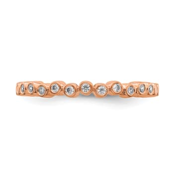 14K Rose Gold Stackable Expressions Diamond Ring 0.11ctw