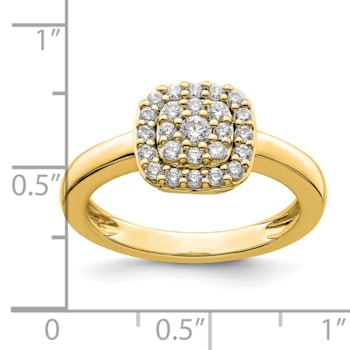 14K Yellow Gold Lab Grown Diamond SI1/SI2, G H I, Squared Halo Ring
