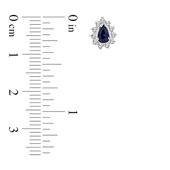 0.70ctw Sapphire and Diamond Earring in 14k White Gold