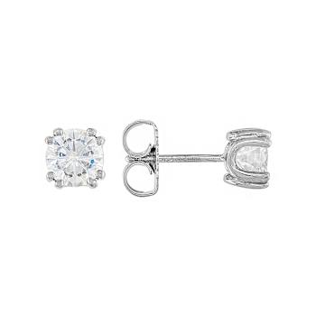 Moissanite Stud Earrings In Platinum-Enhanced Sterling Silver 1.00ctw
Diamond Equivalent Weight