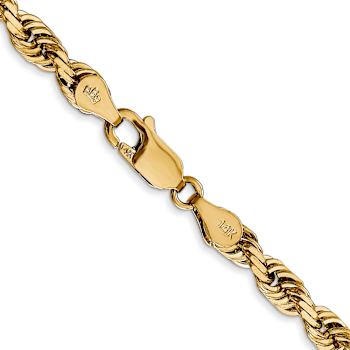 14k Yellow Gold 4.5mm Solid Diamond-Cut Quadruple Rope 22 Inch Chain