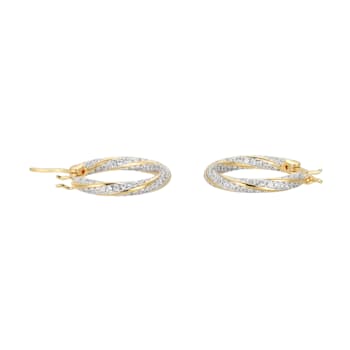White Cubic Zirconia Rhodium And 18K Yellow Gold Over Sterling Silver
Hoop Earrings 2.89ctw