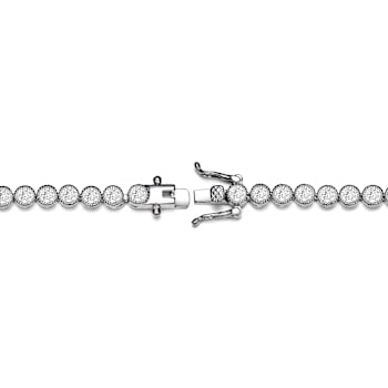 Milgrain CZ Tennis Bracelet In Sterling Silver