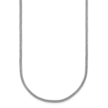 Rhodium Over Sterling Silver Polished 1.8mm Franco 24 Inch Chain