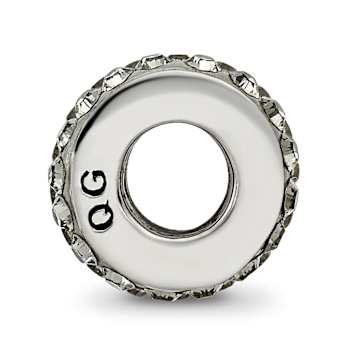 Sterling Silver Reflections Silver/Grey Double Row Preciosa Crystal Bead