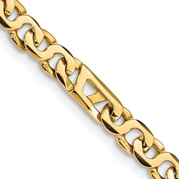 10k Yellow Gold Hand Polished 4.3mm Fancy Link Bracelet