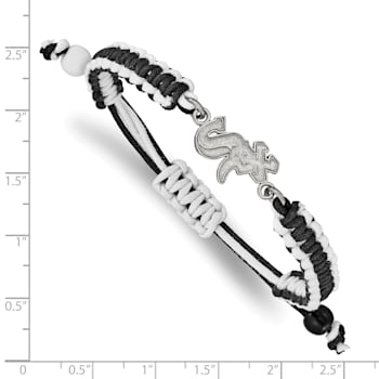 Stainless Steel MLB LogoArt Chicago White Sox Adjustable Cord Bracelet