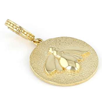 Bee Enhancer Pendant In 18K Gold Over Sterling Silver
