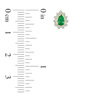 0.70ctw Emerald and Diamond Earrings in 14k Yellow Gold