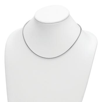 Rhodium Over Sterling Silver 2.4mm Snake 16 Inch Chain