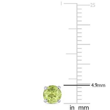 Peridot 14K White Gold Earrings 1.12ctw