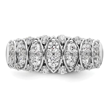 Rhodium Over 14K White Gold Diamond Band 0.76ctw