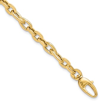 14k Yellow Gold 5.22mm Polished Fancy Link Bracelet